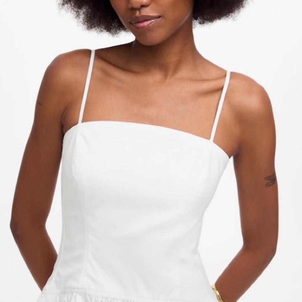 MADEWELL White Poplin Seamed Maxi Dress NV430 - Picture 5 of 10